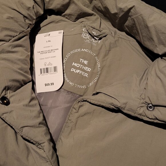NWT Cotton On Mother Puffer Vest 2.0 - L/XL - dusty khaki/olive - Picture 4 of 5